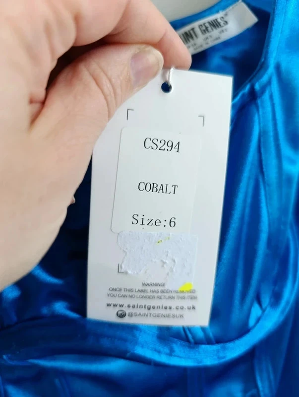 Vestido justo Saint Geniès azul elétrico brilhante T34 para festa e clube – photo 9